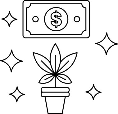 Beyaz arka planda bir dolarlık banknot var. Dolar banknotunun yanında bir bitki var.