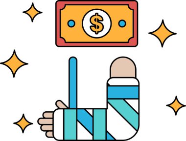 Bir dolarlık banknotun üstünde bir dolar var. Dolar banknotları bir yıldız deseniyle çevrili.