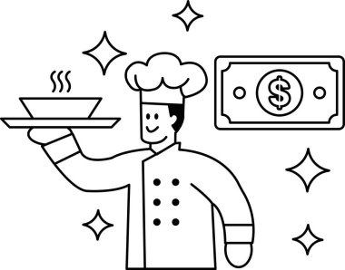 Bir şef tepside kase tutuyor. Şef gülümsüyor ve imajın mutlu ve olumlu bir havası var.