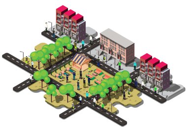 bilgi grafik Kentsel şehir kavramı çizimi