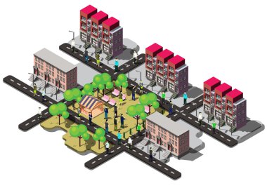 bilgi grafik Kentsel şehir kavramı çizimi