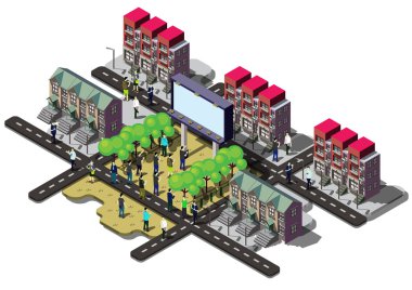 bilgi grafik billboard Kentsel şehir kavramı çizimi