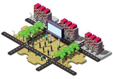 bilgi grafik billboard Kentsel şehir kavramı çizimi