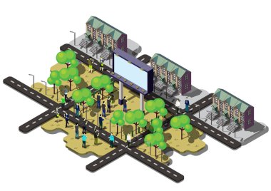 bilgi grafik billboard Kentsel şehir kavramı çizimi
