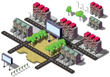 bilgi grafik billboard Kentsel şehir kavramı çizimi