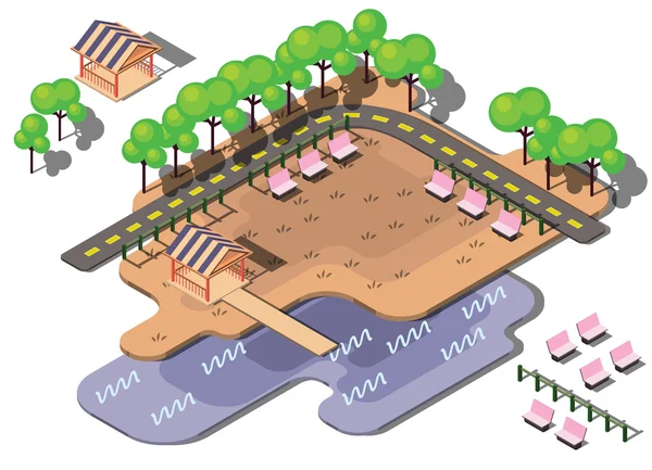 Illustration der Info grafisches Stadtpark-Konzept — Stockvektor