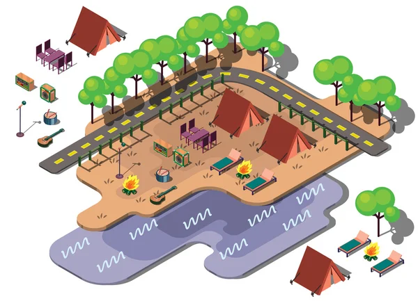 Illustration der Info grafisches Stadtpark-Konzept — Stockvektor