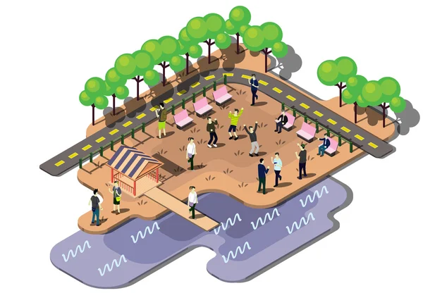 Ilustração de informações gráfico conceito parque urbano — Vetor de Stock