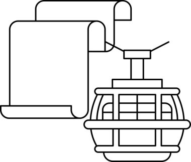 Arka planda bir kağıt parçasıyla lunapark treninin siyah beyaz çizimi. Görüntünün odak noktası roller coaster, ama kağıt nostalji hissi katıyor.