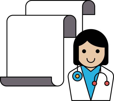 Bir kadın gülümsüyor ve elinde bir kağıt parçası tutuyor. Kağıt boştu ve kadın önünde duruyordu.