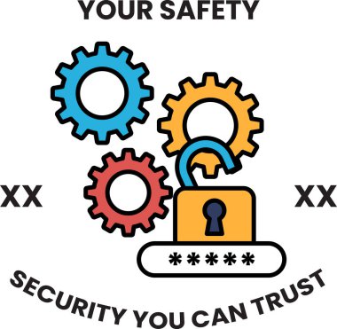 Anahtar deliği ve asma kilidi olan bir güvenlik kilidi. Asma kilit açık ve anahtar deliği görünür durumda. Görüntünün başlığı 