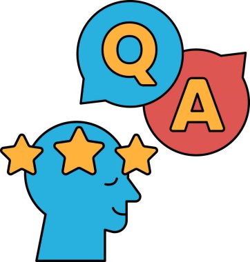 Kafasında yıldız olan bir adam bir soru soruyor. Soru resmin ortasına yazılır.