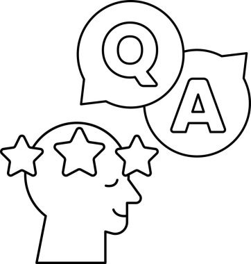 Kafasında yıldız olan bir adam bir soru soruyor. Soru resmin ortasına yazılır.