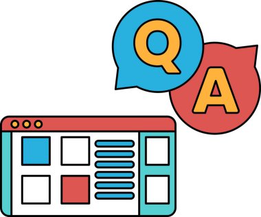 Üzerinde soru işareti ve A olan bir bilgisayar ekranı. Resmin amacı soru sorma ve cevap alma fikrini aktarmaktır.