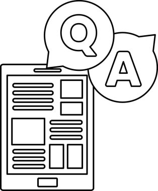 Üzerinde soru-cevap olan bir telefon. Q solda, A ise sağda.