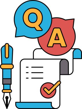 Üzerinde soru işareti ve A olan bir kalem ve bir kağıt parçası. Soru sorma ve cevap alma kavramı