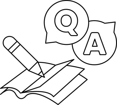 Kalem, üzerinde soru işareti ve 