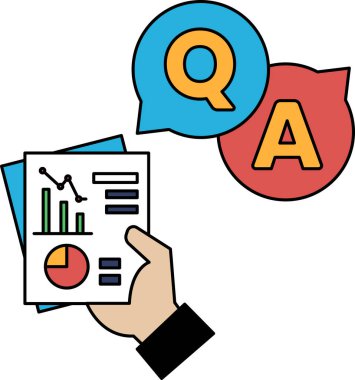 Üzerinde grafik olan bir kağıt parçasını tutan bir el. Kağıdın adı QA.