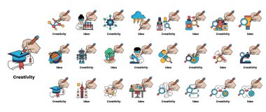 Bu görüntünün teması yaratıcılık. Her biri farklı mesleğe sahip çeşitli çizgi film karakterleri içerir, örneğin bir bilim adamı, bir öğretmen ve bir doktor.