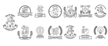 Çeşitli tasarım ve sembollere sahip bir rozet koleksiyonu. Rozetlerin bazılarının tonu daha ciddi, bazılarının ise daha neşeli ve kaprisli.