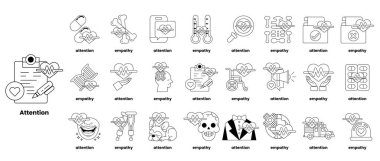 Bir sürü farklı kelime ve resmin siyah beyaz çizimi. Kelimelerin hepsi duygular ve duygularla ilgili.