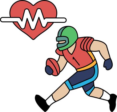 Elinde futbol topuyla koşan bir futbolcu. Görüntü egzersizin ve aktif kalmanın önemiyle ilgilidir.