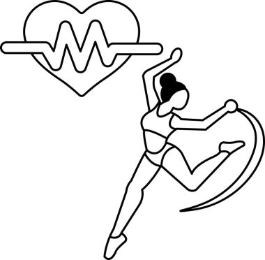 Bir kadın resmin sol tarafında bir kalple havada dans ediyor. Kalp, kadının dansının enerjisini ve hareketini temsil eden bir dalgayla çevrilidir. Mutluluk ve özgürlük kavramı