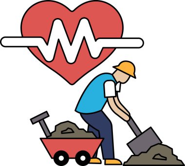 Bir adam elinde kürekle toprağı kazıyor. İmaj, sıkı çalışmanın ve azmin önemini temsil eder.