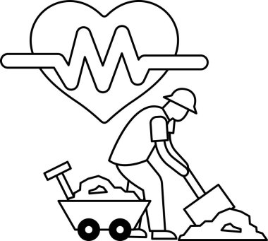 Bir adam elinde kürekle toprağı kazıyor. İmaj, sıkı çalışmanın ve azmin önemini temsil eder.