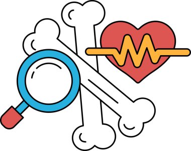 Siyah beyaz bir kalp, bir kafatası ve bir kemik çizimi. Kafatası ve kemik yan yana, ve kalp de ortada. Çizim, ölümlülük fikrini aktarıyor.