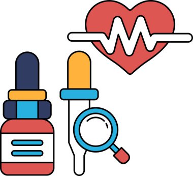 Kalbin yanında bir ilaç şişesi ve steteskop gösterilir. Sağlık ve sağlık kavramının yanı sıra birinin vücuduna sahip çıkmasının önemi.