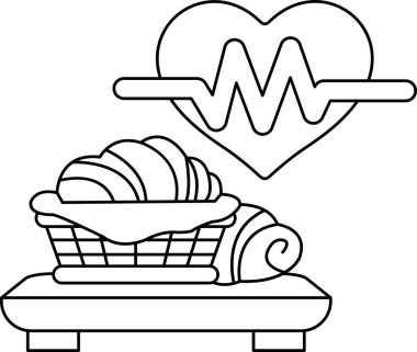 Kalp, bir sepet yiyecek ve kalp monitörü ile gösterilir. Kalp monitörü kalbe bağlı ve sepet dolusu yiyecek bunun üzerine yerleştiriliyor. Birinin sağlığına dikkat etme kavramı