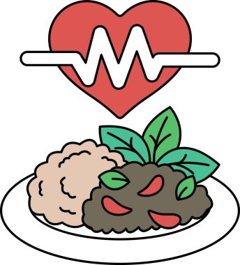 Üzerinde kalp olan bir tabak yemek. Kalp, 