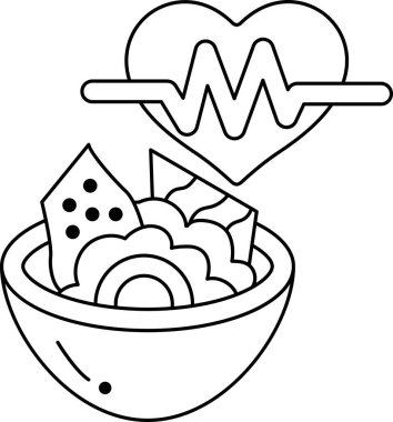 Üzerinde kalp olan bir kase yemek. Kalp, 