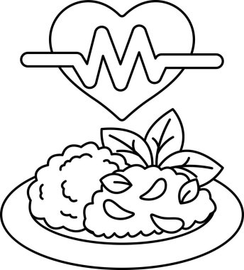 Üzerinde kalp olan bir tabak yemek. Kalp, 