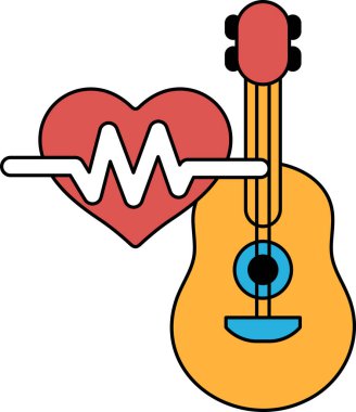 Kalp ve gitar birlikte gösterilir. Kalp, hayatın sembolü olan bir dalgayla çevrilidir. Gitar kalbin üstüne yerleştirilmiştir, bu da müzik arasındaki bağlantıyı temsil edebilir.