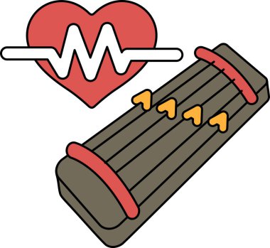 Bir kalp ve üzerinde 