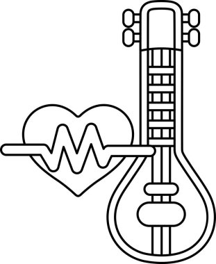 Kalp ve gitar birlikte gösterilir. Kalp aşkın sembolüdür ve gitar da müziğin sembolüdür. Görüntü, müziğin insanları bir araya getirip bir birlik hissi yaratabileceği fikrini aktarıyor.