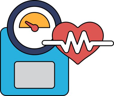 Üzerinde kalp olan bir tartı. Kalp terazide ve terazi siyah beyaz.