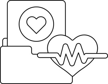 Üzerinde kalp olan bir klasör açık, üstünde bir kalp var. Kalp sembolü sıkça sağlık ve ilaç ile ilişkilendirildiği için dosya muhtemelen tıbbi bir dosyadır.