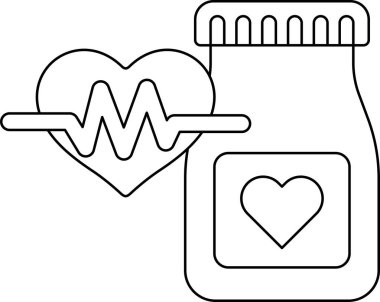 Bir kalp ve bir şişe ilaç. Kalp yaşamın sembolüdür ve tıp da sağlığın sembolüdür. İmaj, birinin sağlığıyla ilgilenmesinin önemli olduğunu gösteriyor.