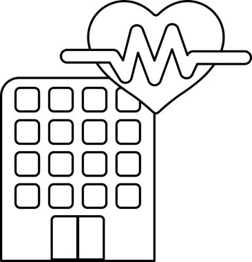 Üzerinde kalp olan bir bina ve arka planda 