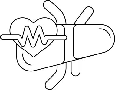 İçinde bir çizgi, kalbinde bir çizgi olan bir kalp. Bu kırık bir kalbi ya da düzgün çalışmayan bir kalbi temsil ediyor olabilir.