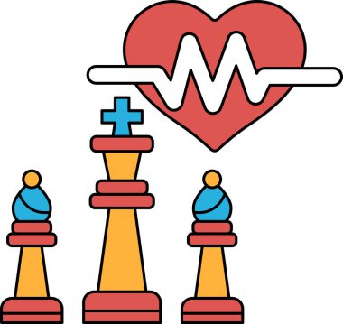 Bir papazın siyah beyaz çizimi ve satranç tahtasında iki piyon. Kral bir haç tutuyor ve piyonlar krala bakıyor. Güç ve strateji kavramı