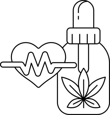 Üzerinde kalp olan bir ilaç şişesi. Kalp, hayatın sembolü olan bir dalgayla çevrilidir.