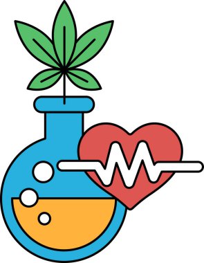 Siyah beyaz bir kalp ve cam vazoda bir bitki çizimi. Kalp bir dalgayla çevrilidir, ve bitki çizimin ortasındadır.