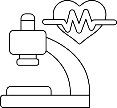 Bir kalp ve steteskop resmi. Kalp bir daire ile çevrilidir ve steteskop kalbin üzerine yerleştirilir. Tıbbi muayene kavramı