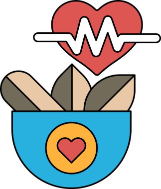 Bir kalp bir kasenin içine yerleştirilir, etrafında yapraklardan oluşan bir çember vardır. Kalp kasenin ortasına yerleştirilir, ve yapraklar eşit olarak etrafına dağılır, bir uyum hissi yaratır.