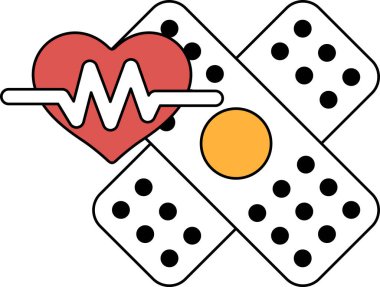 İçinde çizgi olan bir kalp ve üzerinde noktalar olan bir haç. Kalp yaşamın sembolüdür ve haç da ölümün sembolüdür. Görüntü, yaşamın kırılganlığını aktarmak içindir.