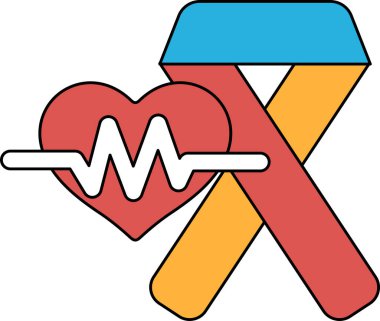 Beyaz arka planda bir kalp ve bir kurdele çizilir. Kurdele göğüs kanseri kurdelesini temsil ediyor. Kalp, insanın sağlığıyla ilgilenmesinin önemini temsil eder.